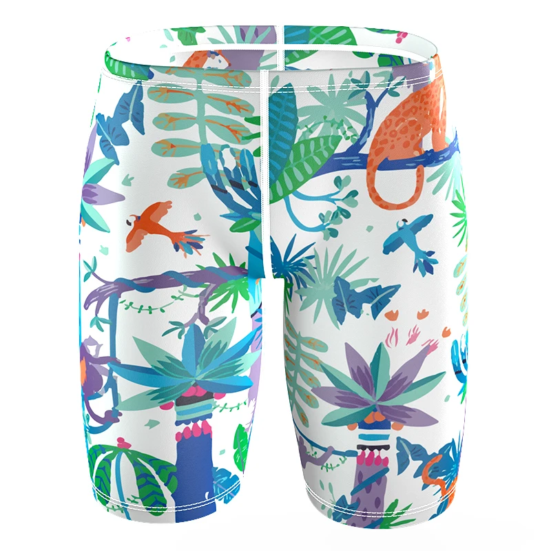 Купальные костюмы до колен с тропическим принтом, мужские плавки, мужские пляжные купальные костюмы DBO
