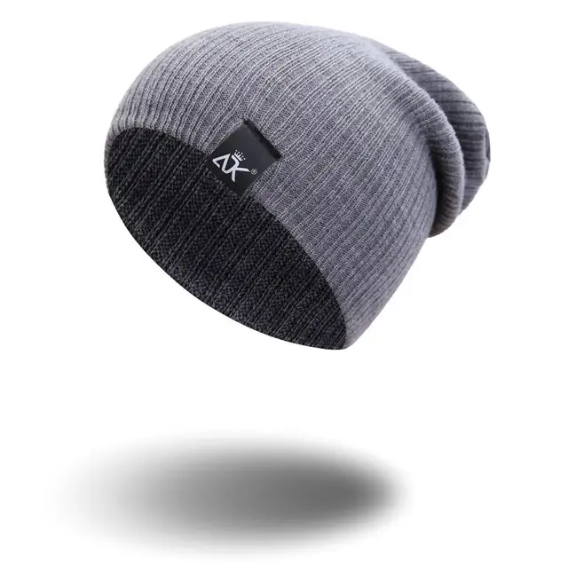 COKK Knitted Beanie Women's Hat Winter Men Skullies Beanies Warm Casual Slouchy Hat Crochet Beanie Hat Female Baggy Cap Cheap gray
