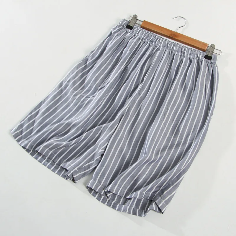 

Cotton Pajamas Shorts Striped Sleep Bottoms Men Summer Sleep Pants Patalon Pyjama Homme Pijama Underwear wholesale retail