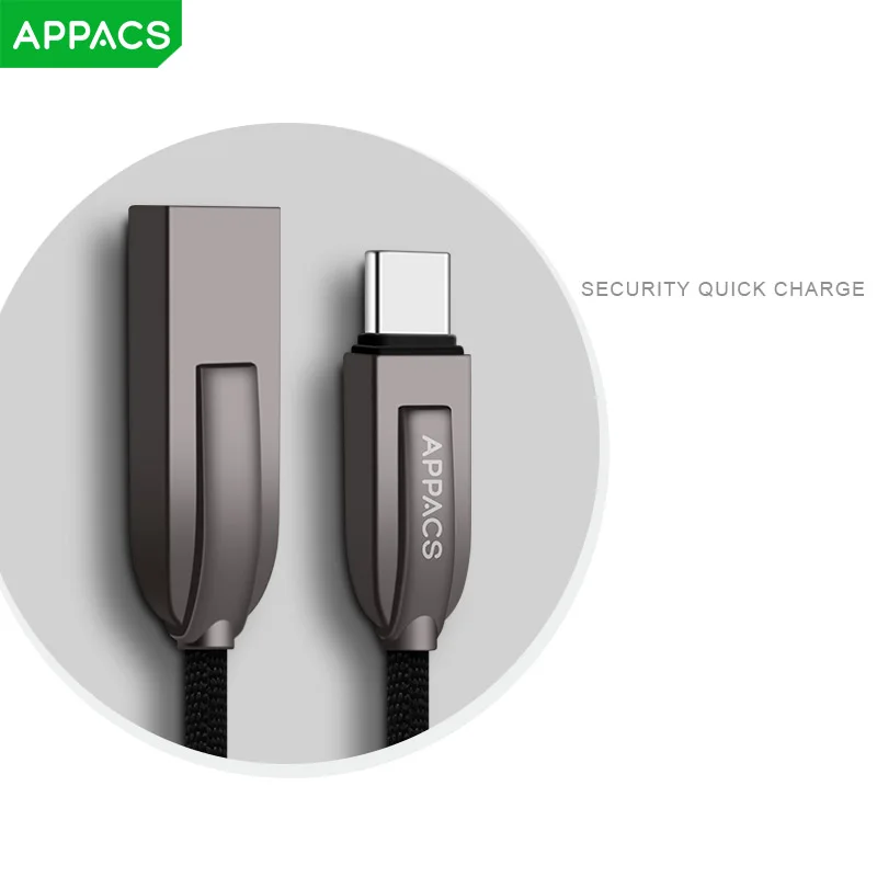 APPACS для Xiaomi 6 Тип usb C кабель UBS-C 2.4A быстрой зарядки Тип-C кабель для синхронизации данных кабель для Samsung Note 8/S8 Nexus 6 P 5X