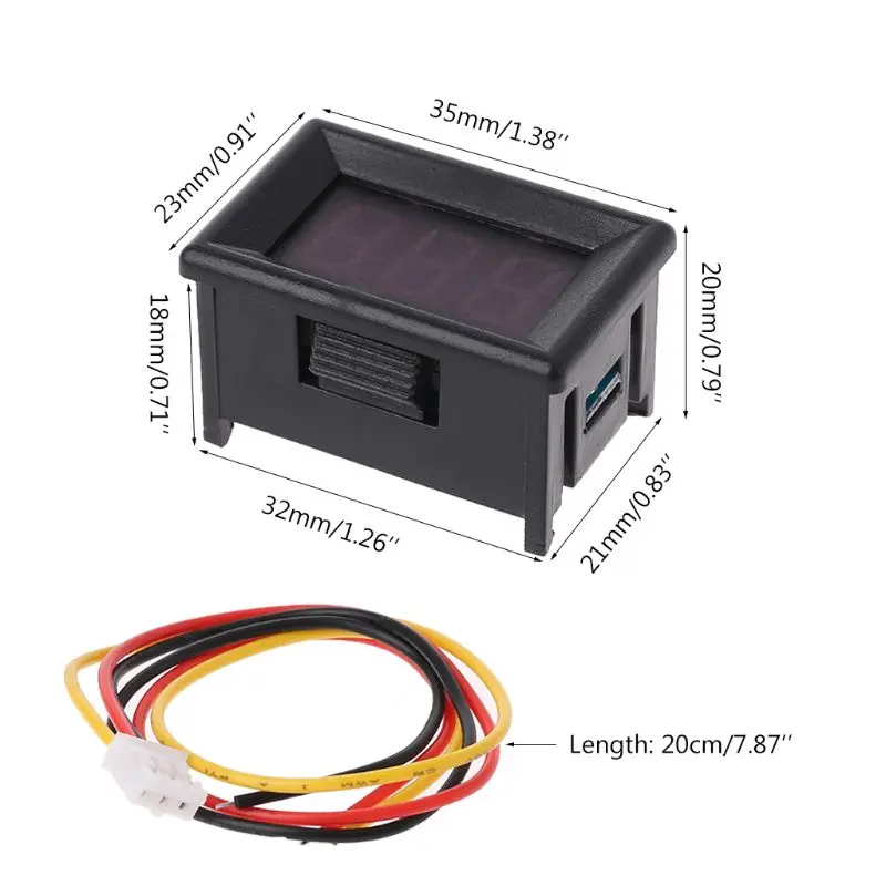 

DC 0-100V 0.36" 3-digital Voltmeter LED Panel Voltage Meter For Car Motorcycle