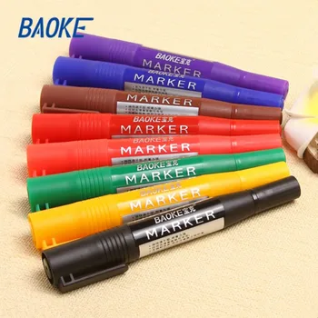 

BAOKE 12 coloes Large Black CD Waterproof Fast Dry Permanent MarkerPen For Writing