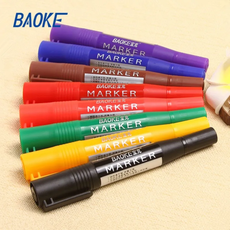 High quality 8/12Colors Large Black CD Waterproof Fast Dry Permanent ink Marker Pen For Business Office school supplies Writing |