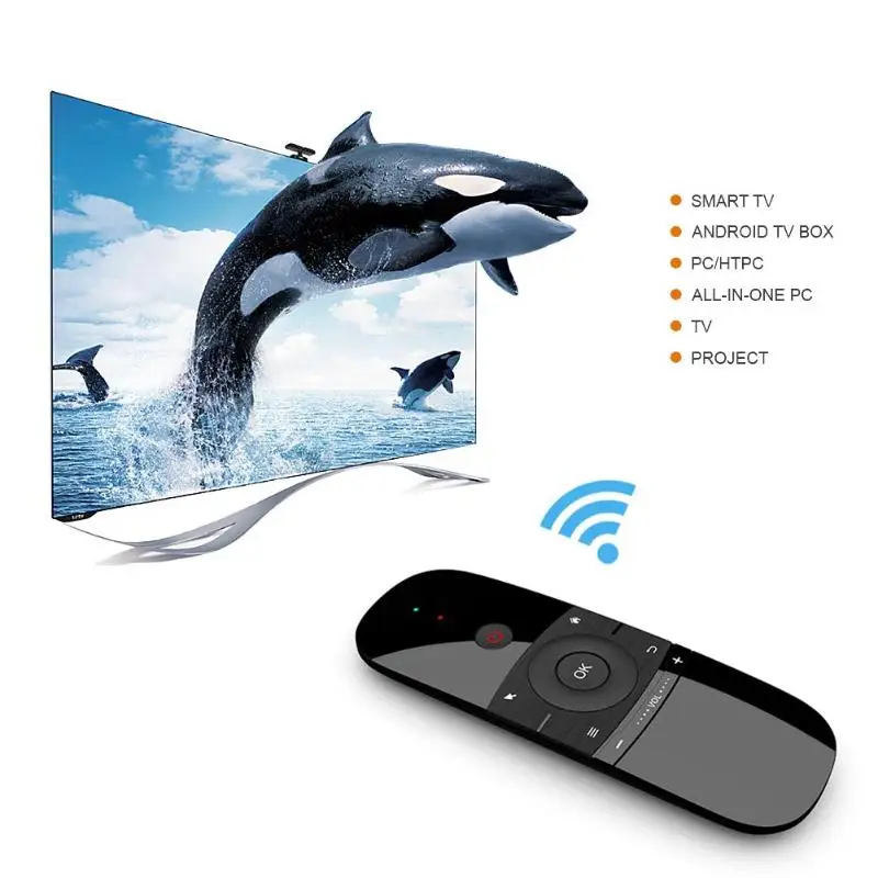 

W1 Keyboard Mouse Wireless 2.4G Fly Air Mouse Dual Side Rechargeble Mini IR Remote Control for Android TV Box High Quality