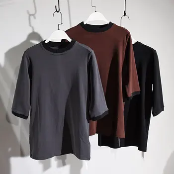 

2019 Maxi Skirt Pure Color Bottom Shirt For Ladies Warm In Autumn And Winter Round Collar Loose Jacket Middle Sleeve T-shirt