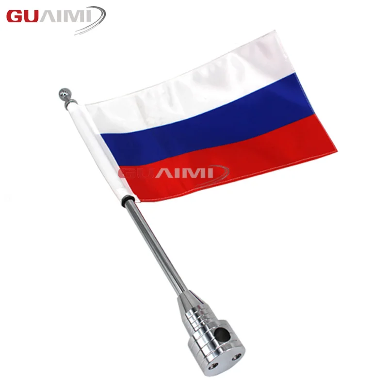 

For Harley Touring Road King Glide&flht Chrome Motocycle CNC Aluminum Rear Side Mount Luggage Rack Vertical Flag Pole Russia
