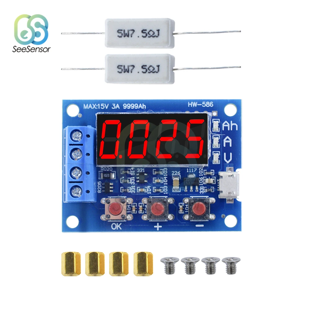 

ZB2L3 LED Digital Li-ion Lithium Battery Capacity Tester Resistance Lead-acid Battery Capacity Meter Discharge Tester Analyzer