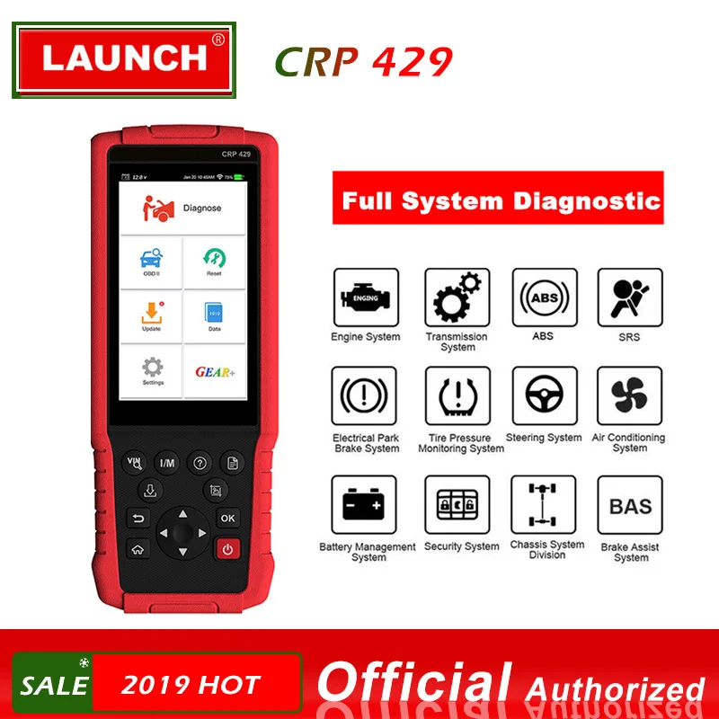 

LAUNCH X431 CRP429 OBD2 Diagnostic Scan Tool OBD2 Scanner All System Diagnoses Oil Reset EPB BMS SAS DPF Injector Coding IMMO
