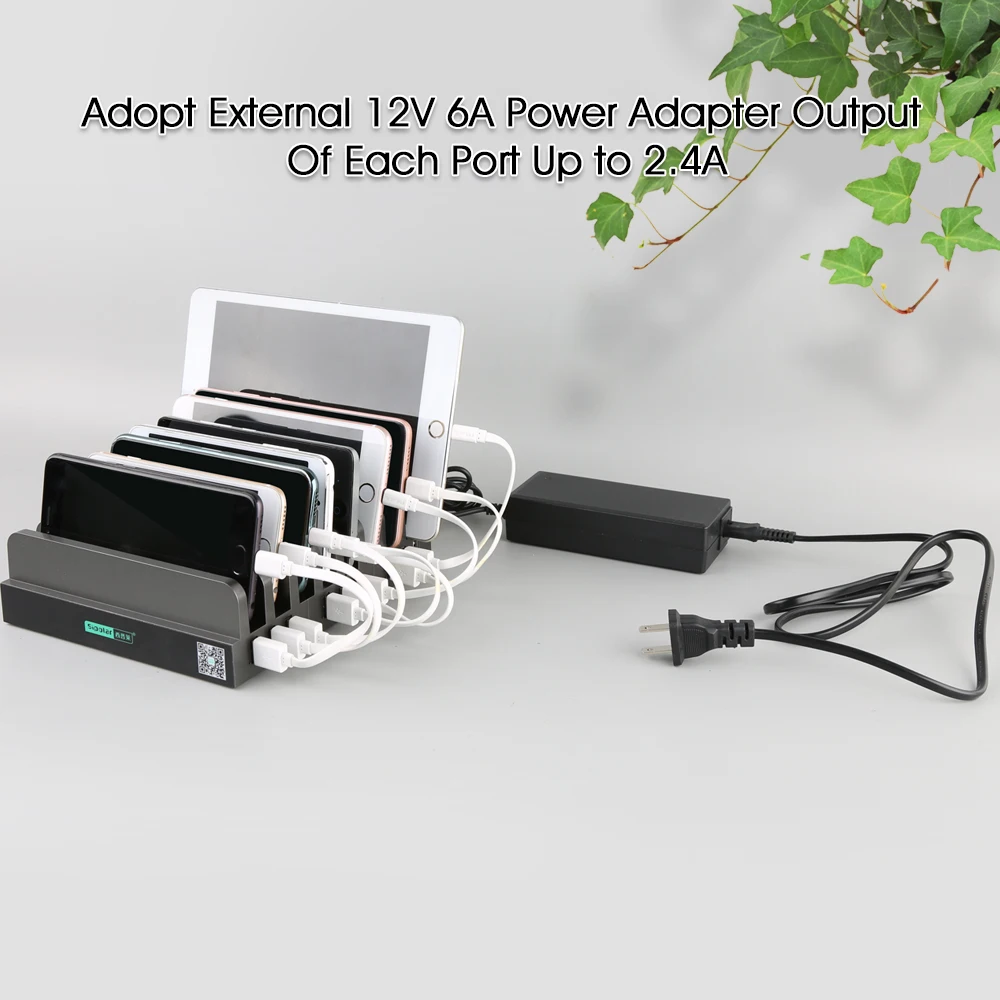 Sipolar 9 Порт USB Зарядное устройство Подставка док станция с 8 шт. зарядная слотов для