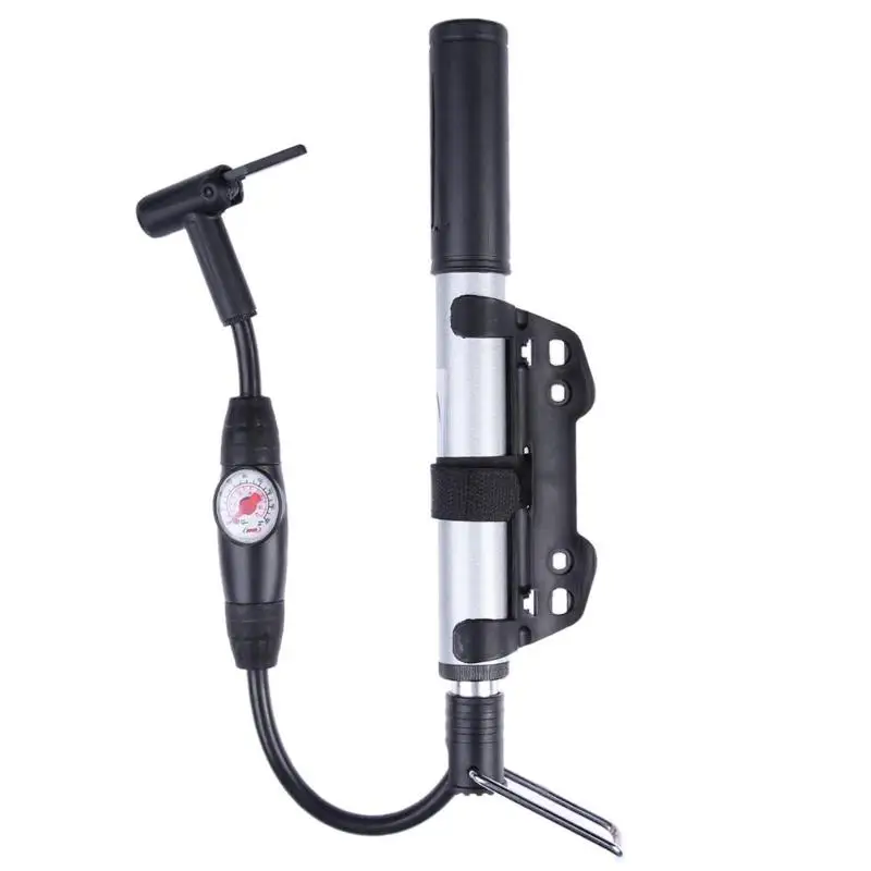 

Mini Bicycle Pump With Gauge Portable Aluminum Alloy Mountain Road Bike Air Cycling Tyre Hand Pressure Bicycle Hose Air Inflator