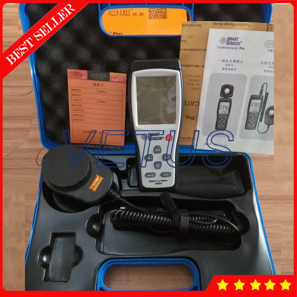 

AS823 1 to 200 000 Lux Digital LCD backlight Meter Lux/FC Measure Tester illuminometer