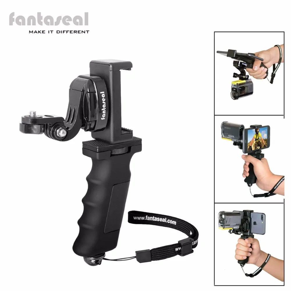 Wholesale Fantaseal Ergonomic Action Camera Hand Grip Mount w/ Smartphone Clip for GoPro Grip Sony Stabilizer for Xiaomi Yi SJCAM Holder Buy Cheap Fantaseal Ergonomic Action Camera Hand Grip Mount w/ Smartphone Clip for GoPro Grip Sony Stabilizer for Xiaomi Yi SJCAM Holder