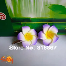 50 Фиолетовый Пена Гавайская Плюмерия цветок Frangipani цветы свадебные зажим для волос 4.5 см