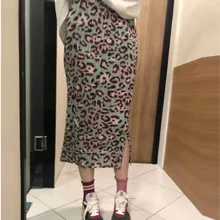 Miyake fold модная леопардовая юбка с принтом