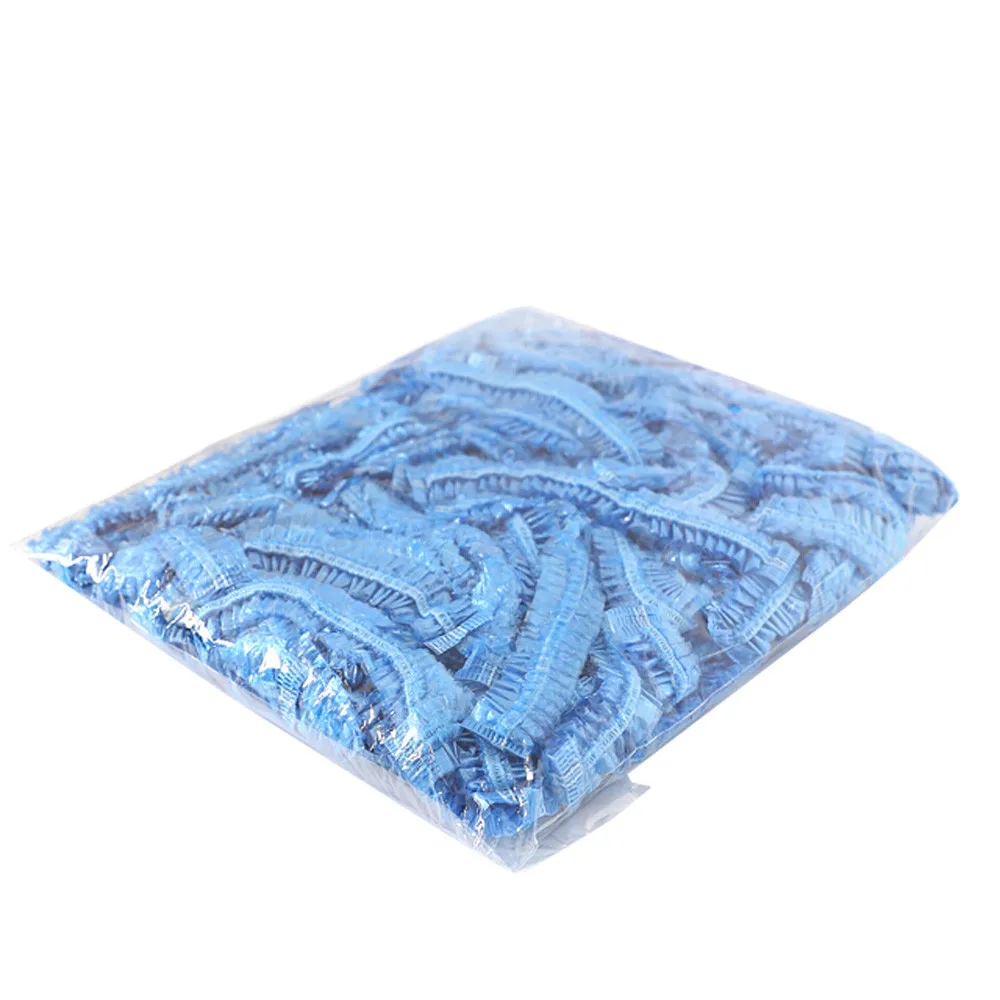 

100pcs women men Clear Disposable Plastic Shower Bath Caps for spa Hair Salon 2018 Dropshipping