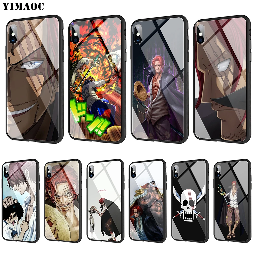 

YIMAOC One Piece Shanks Tempered Glass Case for iPhone 11 Pro XS MAX XR X 8 7 6 6S Plus