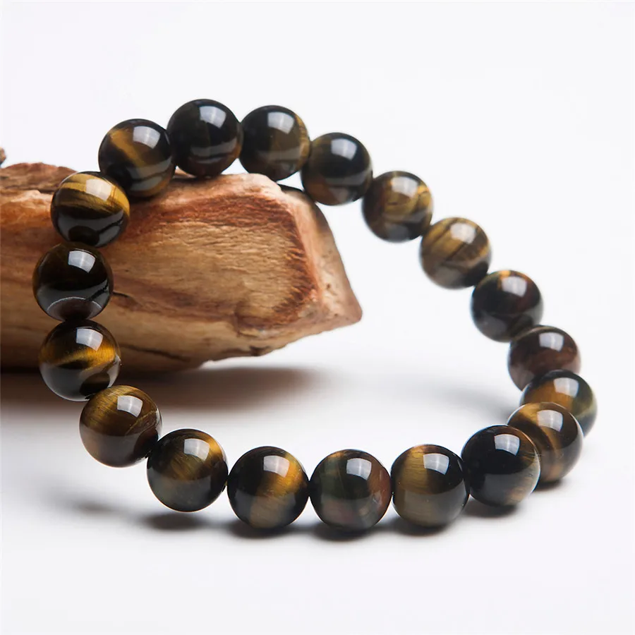 

10mm 100% Genuine Yellow Tiger's Eye Round Beads Fashion Jewelry Bracelets Gems For Women And Men Stretch Bracelet AAAAA
