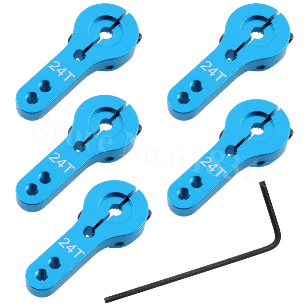5pcs-Pack Metal 24T Aluminum Servo Horn M3 threads For Hitec Motors Steering Arm RC Car Airplane Upgrade Parts 5pcs-Pack Metal 24T Aluminum Servo Horn M3 threads For Hitec Motors Steering Arm RC Car Airplane Upgrade Parts