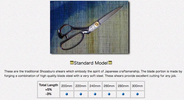 Shozaburo - Standard - 260mm Fabric Shears