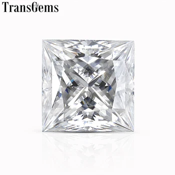 

TransGems Princess Cut Moissanite Loose Stone F Color Size 5.5mm 6.5mm 7mm Gemstone for Jewelry Making