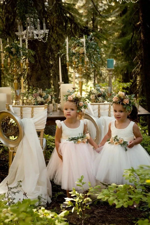Новое поступление года, белое кружевное фатиновое бальное платье с цветочным узором для девочек, платье подружки невесты на свадьбу платье для маленьких девочек