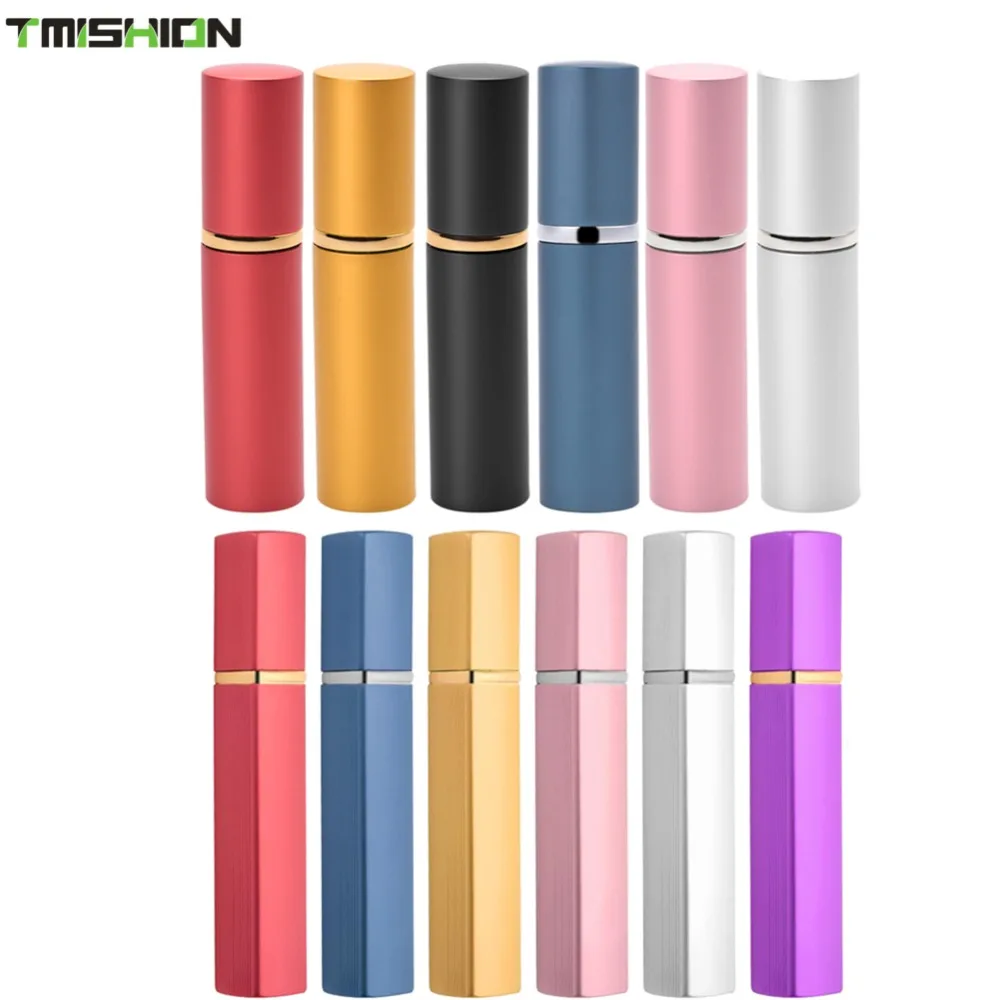 

TMISHION 12ml/10ml Refillable Mini Perfume Spray Bottle Aluminum Spray Atomizer Portable Travel Cosmetic Container Parfum Tool