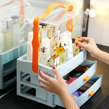 

Multi-functional Desktop Makeup Storage Box Container Brush Holder Jewelry Organizer Case Plastic Cosmetic Organizer