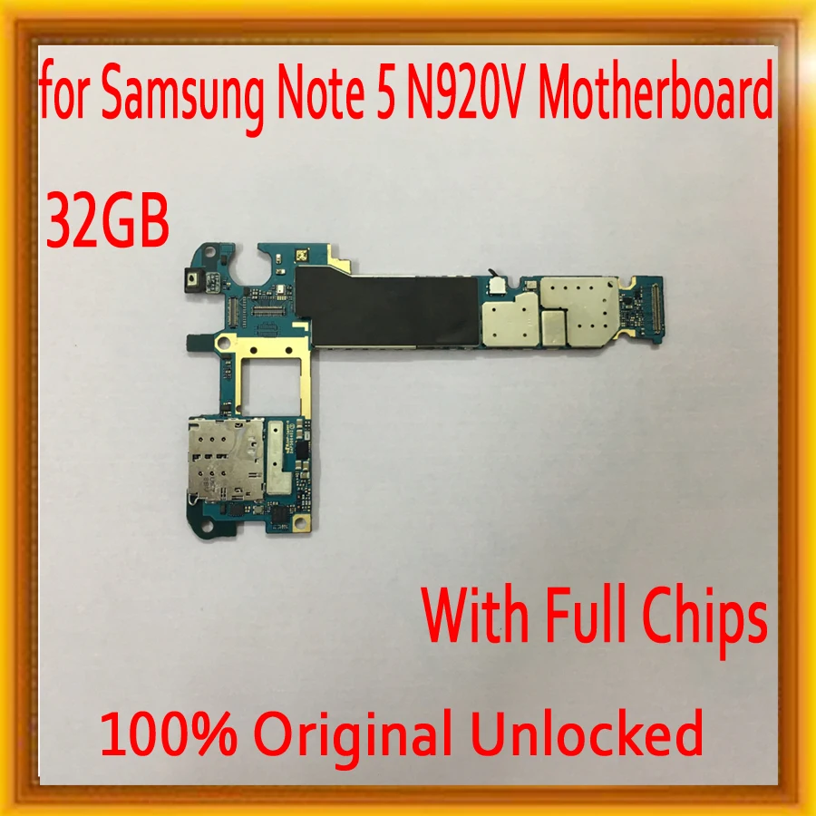 

Original unlocked for Samsung Galaxy Note 5 N920V Motherboard with OS System,32GB for Note 5 N920V Mainboard,100% Good Tested