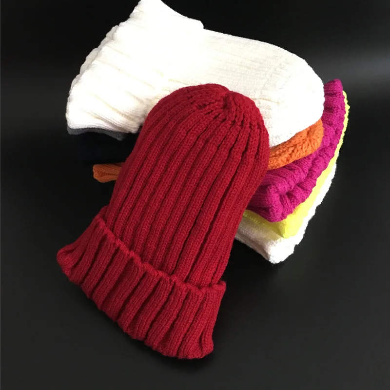 Cllikko/ г. Зимние шапки для мальчиков и девочек, высокое качество, повседневные однотонные шапочки, вязаная шапка для девочек, детские шапки