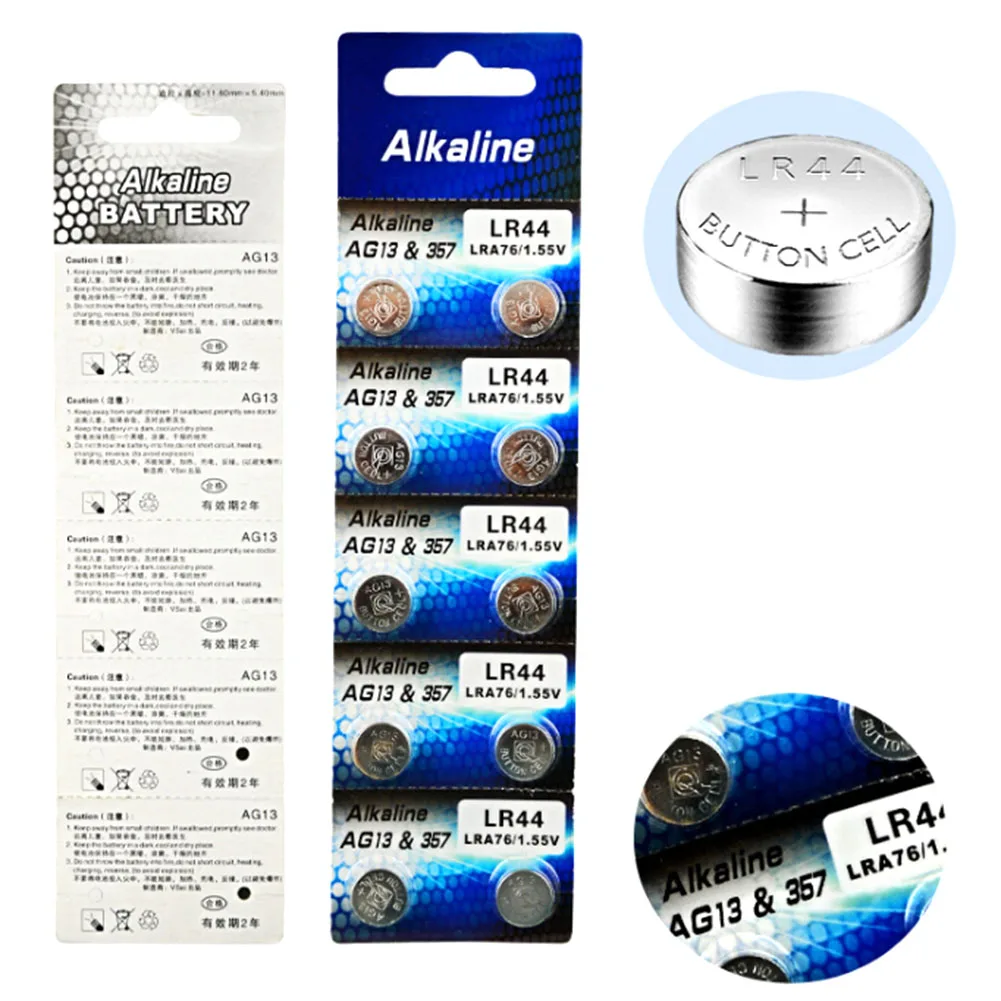 

2018 New 10 Pcs AG13 LR44 357A S76E G13 Button Coin Cell Battery Batteries 1.55V For Colorful Night Light Alarm Clock Use