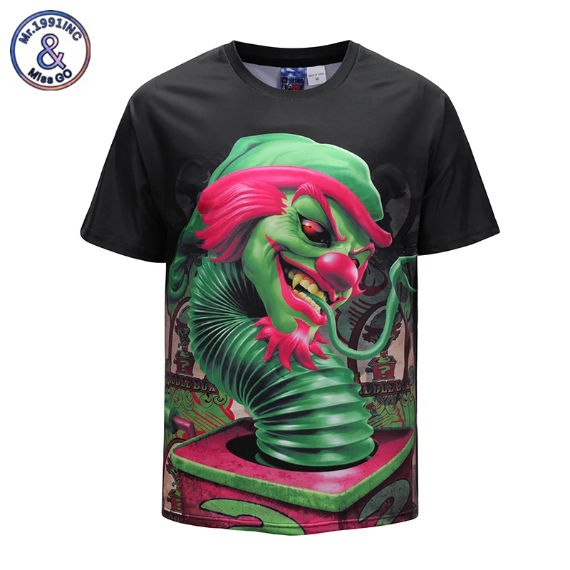 Mr-1991INC-2018-Men-Women-Summer-Short-Sleeve-T-shirt-3D-Print-Clown-Casual-T-shirt