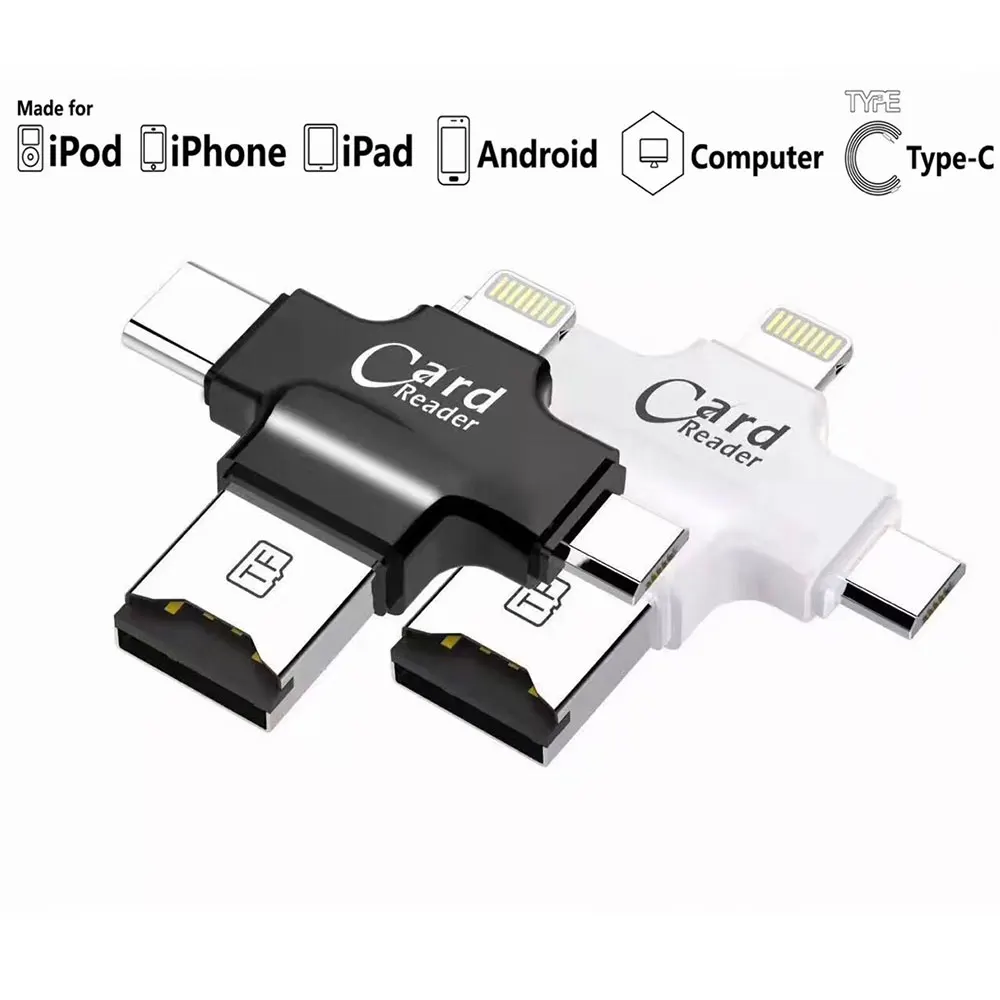 Кардридер 4 в 1 для картридера Type c/Lightning/Micro USB/USB 2 0 картридер Micro SD Android iPad/iPhone 7 Plus 6S