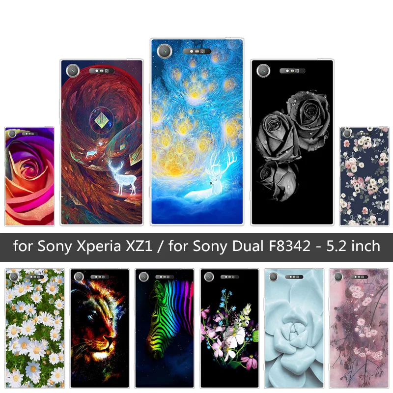 5 2 &quotдля Sony Xperia XZ1 цветной чехол для телефона мягкие силиконовые чехлы Dual F8342 Coque |