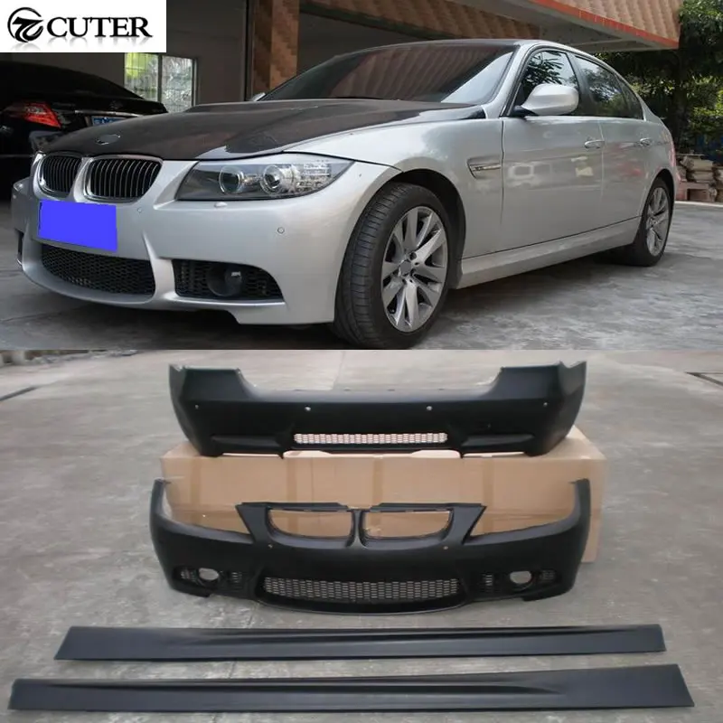 E90 325i 330i M3 LCI PP Неокрашенный автомобильный Бампер Набор для стайлинга кузова BMW
