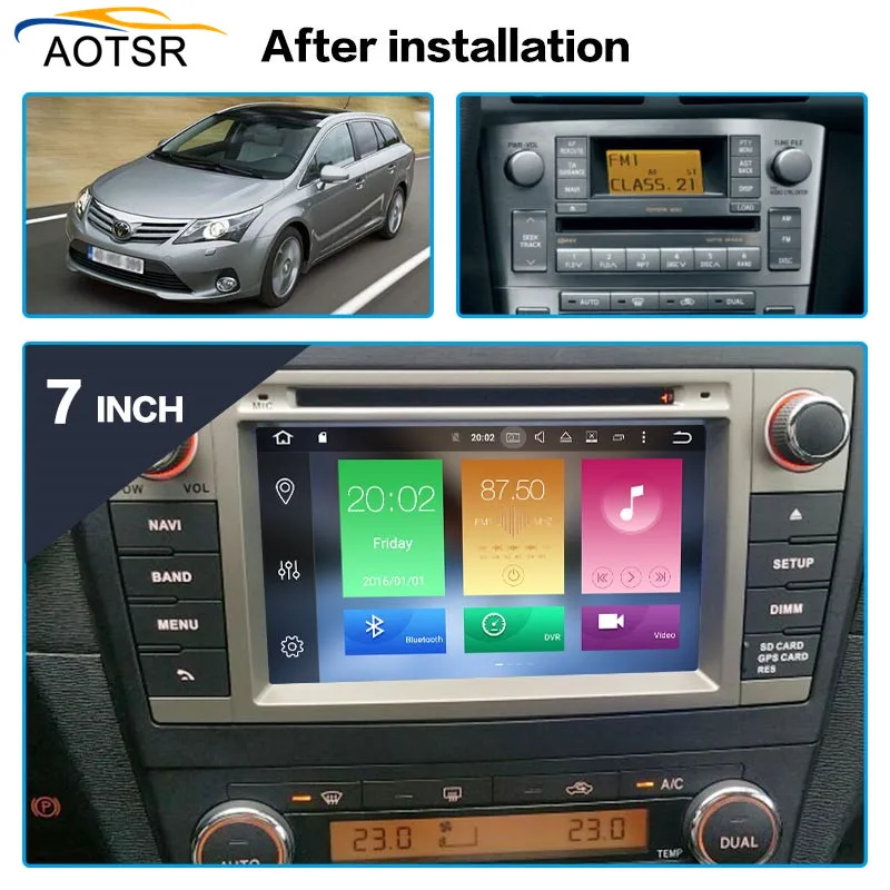 Perfect Android 9.0 Car DVD Stereo Multimedia Head unit For Toyota T27 Avensis 2009-2014 Auto PC Radio GPS Navigation Video Audio 4G RAM 2