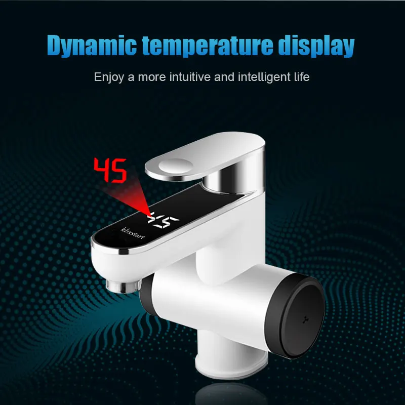 220V Electric Kitchen Water Heater Tap Instant Hot Water Faucet Heater Cold Heating Faucet Tankless Instantaneous Water Heater