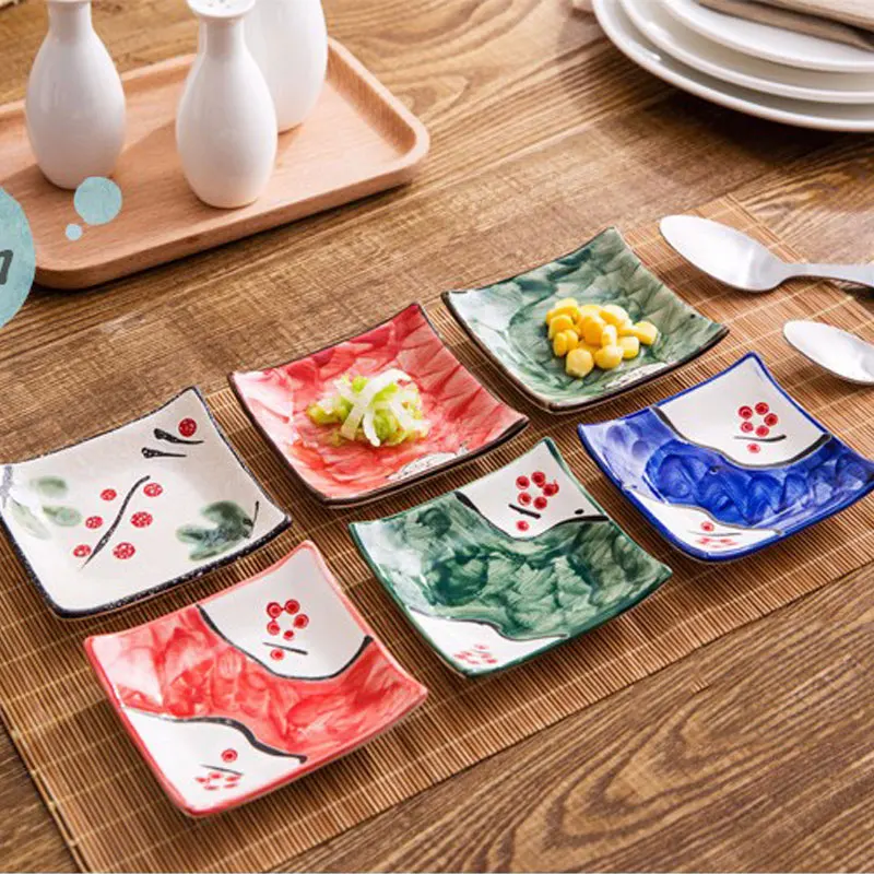 Yilala Ceramic Sauce Dish Dinner Mini Plate for Soy Sauce Tableware
