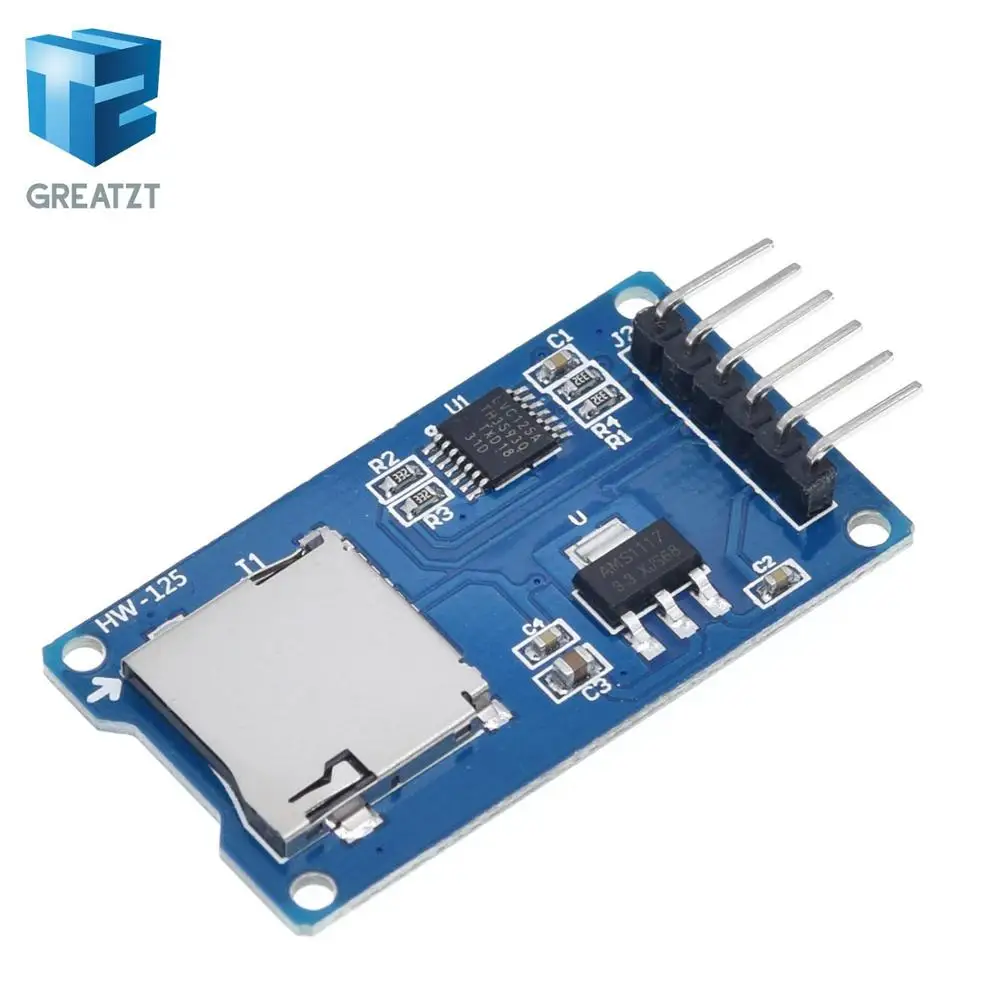 Модуль считывания карт Micro SD GREATZT модули SPI с преобразователем уровня для