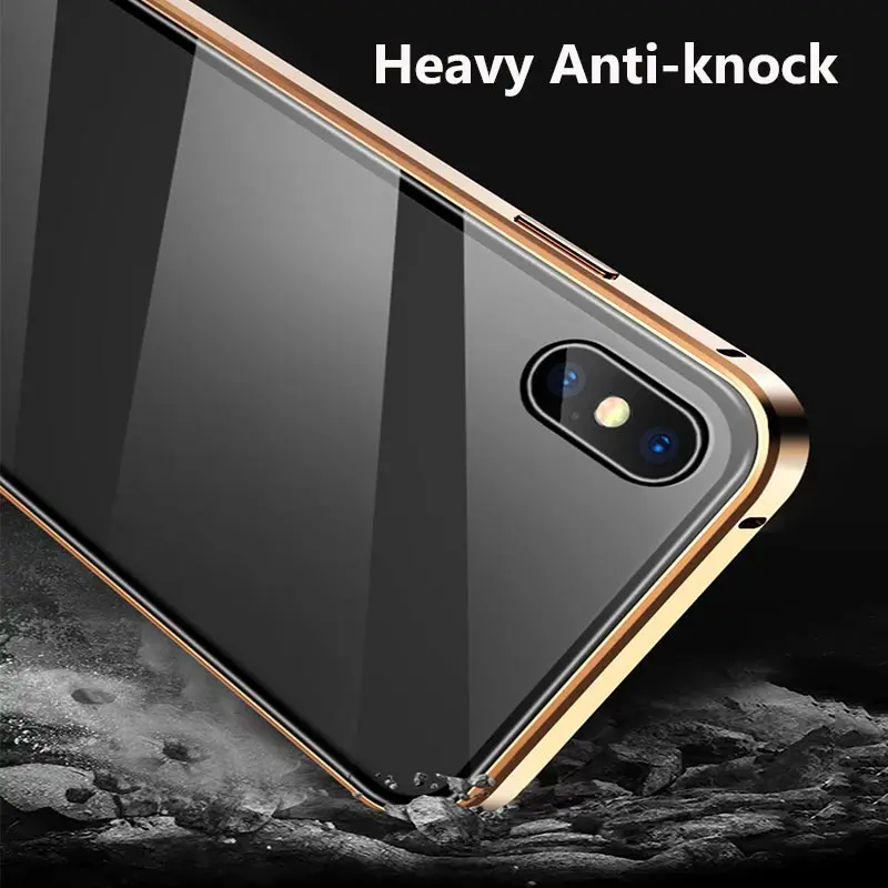 Suntaiho Магнитный чехол для iPhone XS Max Case XR двойной закаленный стеклянный магнит Адсорбция чехол для iPhone 7 Plus стеклянная крышка бампер