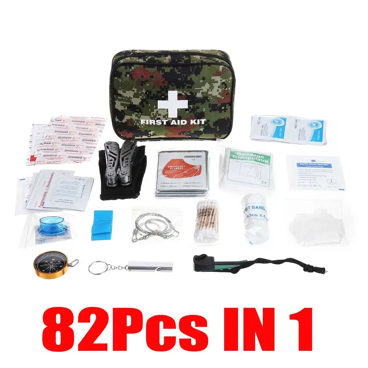 

82PIECES IN 1 First Aid Kit For Medicines Outdoor SOS Emergency Survival Kit For Home Office Camping