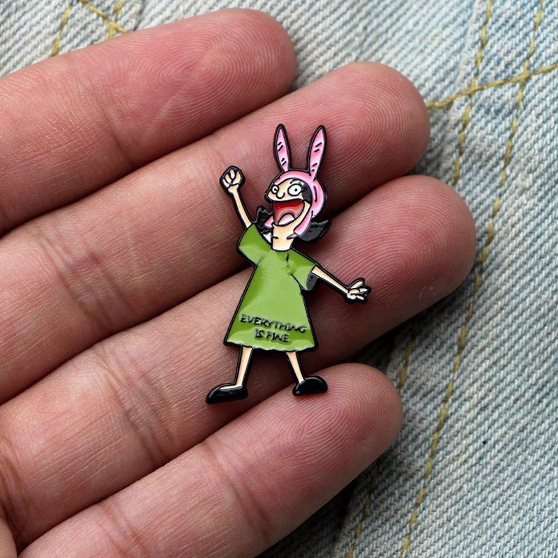 DMLSKY Bob's Burgers брошь мультфильм эмалированные булавки для рюкзаки для женщин и мужчин булавки Индивидуальность Дети Pin Шарм ювелирные изделия M3304