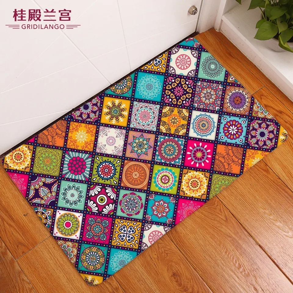 

Mandala Seamless Colorful Square Non-slip Bathroom Rug Bohemian Irregular Floormat Door Play Mat Carpet Car Outdoor Dropshipping