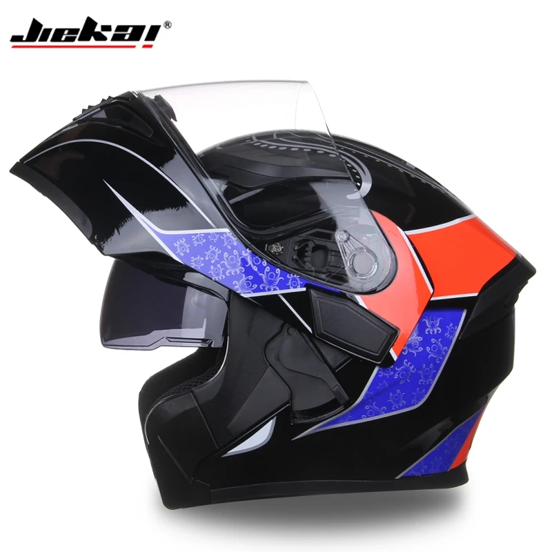 JIEKAI 902 мотоциклетные шлемы двойные козырьки модульный флип-ап шлем DOT одобренный полный шлем для мотогонок шлем для мотокросса - Цвет: 6