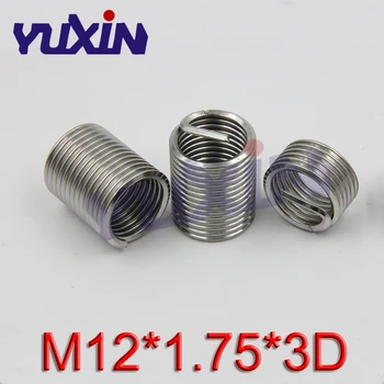 

20Pcs M12*1.75*3D Screw Thread Insert A2 Stainless Steel 304 Fasteners Repair Tools Kit Coiled Wire Helical Screw Sleeve Set