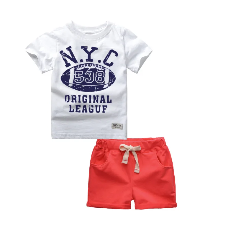 

Vinnytido Summer Shorts Suits Cotton Short sleeve T-shirt With Shorts 2pcs Sport Suits Boys Clothes