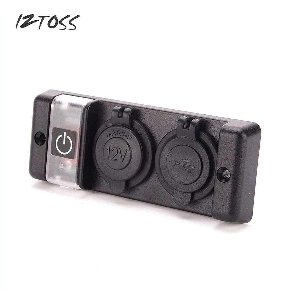 

IZTOSS Cigarette Lighter Power Socket Plug 12V LED Car Cigarette Lighter Socket With Dual Socket USB Adapter Charger