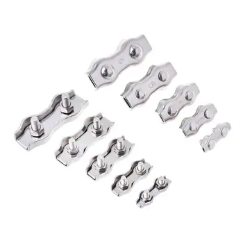 

2pcs stainless steel wire rope clamps double clamping cable clamps for 2mm, 3mm, 4mm, 5mm, 6mm wire