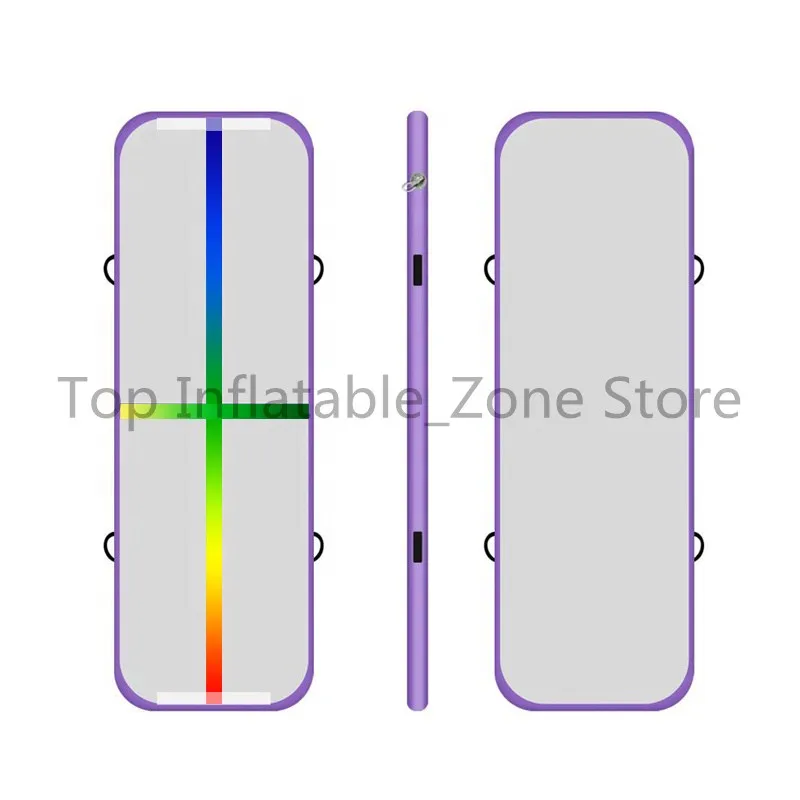 Надувная 1 м аэродинамическая гимнастика, матрас для спортзала, сушильная воздушная дорожка, Йога, Олимпийские игры, Tumbling wrestling Yogo, электрический воздушный насос - Цвет: purple color line