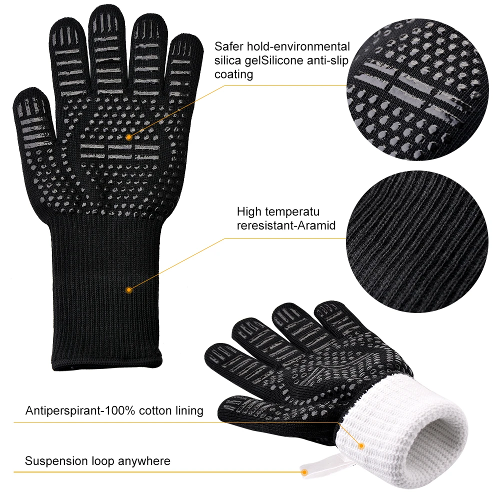 Potholders For kitchen glove BBQ the fireproof baking heat resistant silicone potholders holder pots for baking oven potholder (2)
