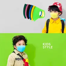 3 шт./компл. летняя одежда для мальчиков и девочек; 3D многоразовые пористый верх; маска на открытом воздухе Анти-пыль, защита от солнца, яркие однотонные Цвет ушной респиратор